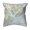 Betsy Drake Beaufort, SC Nautical Map Small Corded Indoor/Outdoor Pillow 12x12
